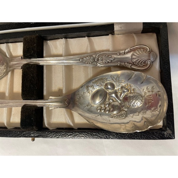 Vintage Rainmond Sheffield Silverplated Salad Serving Set EPS A1 England - Picture 4 of 6